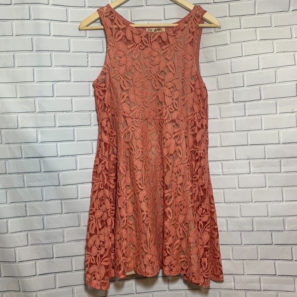 Free‎ People Dusty Pink Lace Skater Dress S…